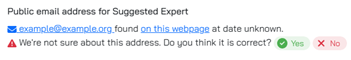email address feedback