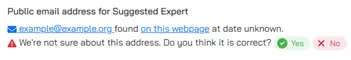 email address feedback